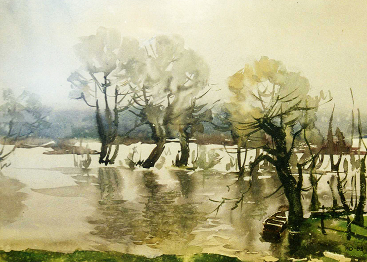 «Розлив на річці Снов». 1983. Папір, акварель